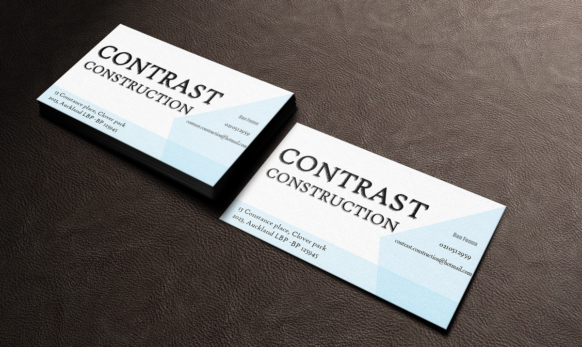 Business Card Design by FaisalFaraz for Contrast Construction Limited | Design #3170024