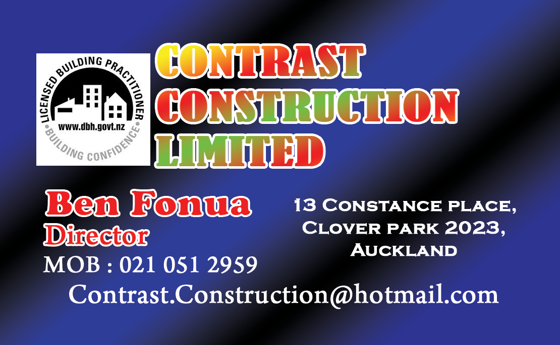 Visitenkarten-Design von Sajin für Contrast Construction Limited | Design #3173537
