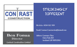 Business Card Design by viadesignllc for Contrast Construction Limited | Design #3168429
