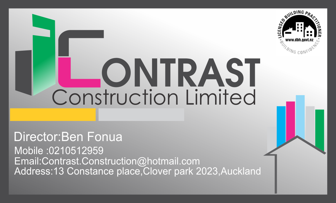 Business Card Design by kimpuyot for Contrast Construction Limited | Design #3187256