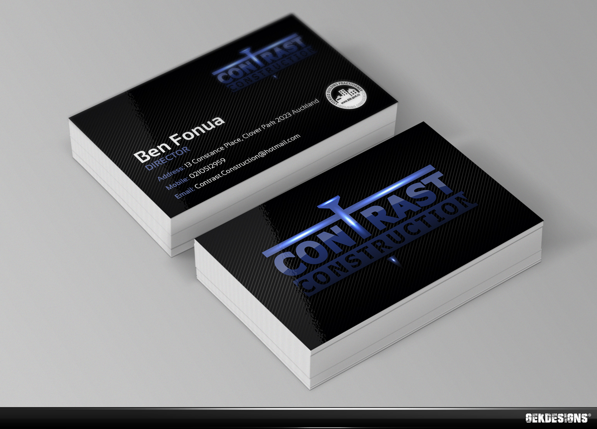 Business Card Design by gekgrfx for Contrast Construction Limited | Design #3196651