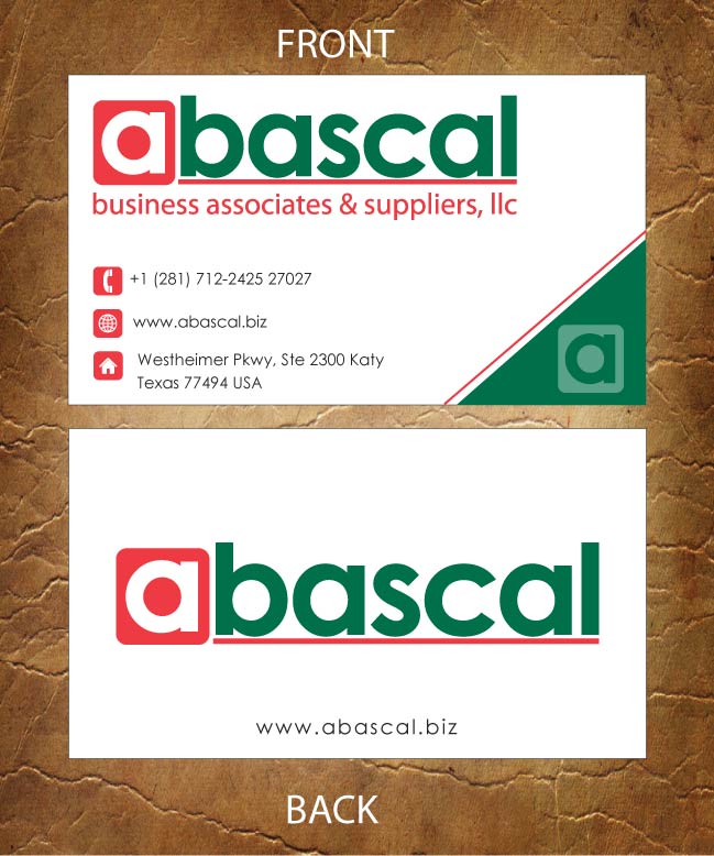 Business Card Design by Sandy1155 for Abascal Business Associates & Suppliers, LLC | Design #3186849