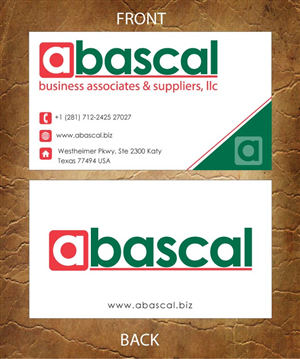 Business Card Design by Sandy1155 for Abascal Business Associates & Suppliers, LLC | Design: #3186849