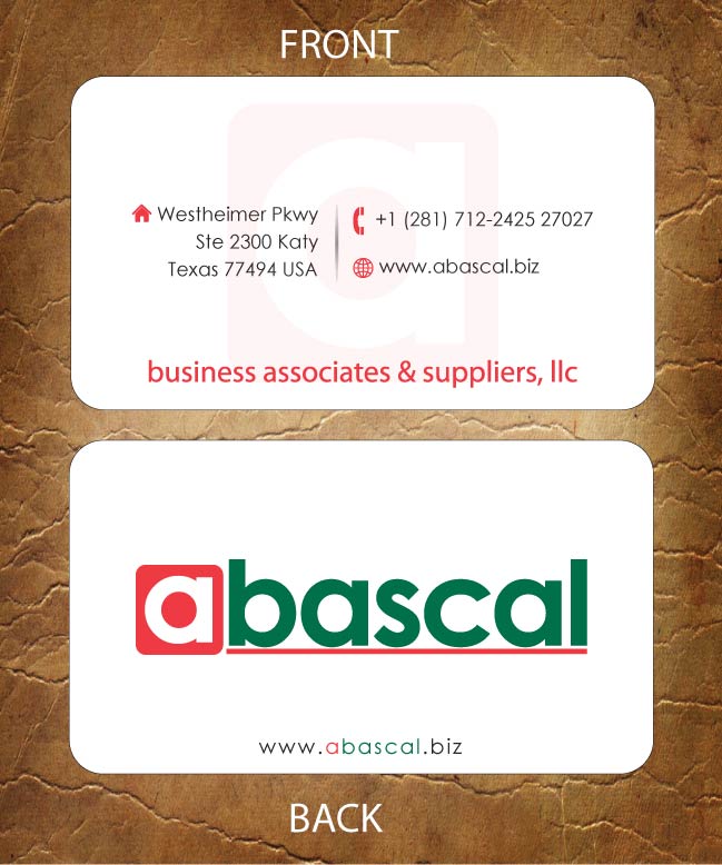 Design de Carte de Visite par Sandy1155 pour Abascal Business Associates & Suppliers, LLC | Design #3186862