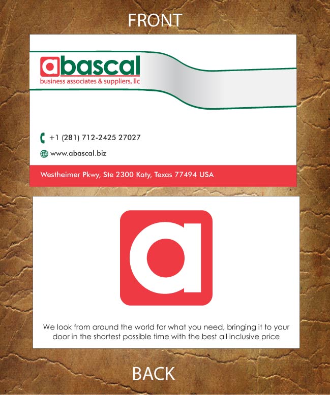 Visitenkarten-Design von Sandy1155 für Abascal Business Associates & Suppliers, LLC | Design #3186895