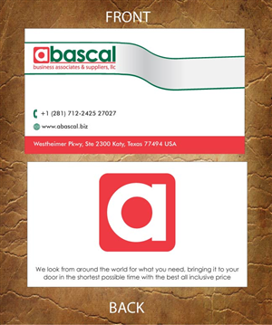 Business Card Design by Sandy1155 for Abascal Business Associates & Suppliers, LLC | Design: #3186895