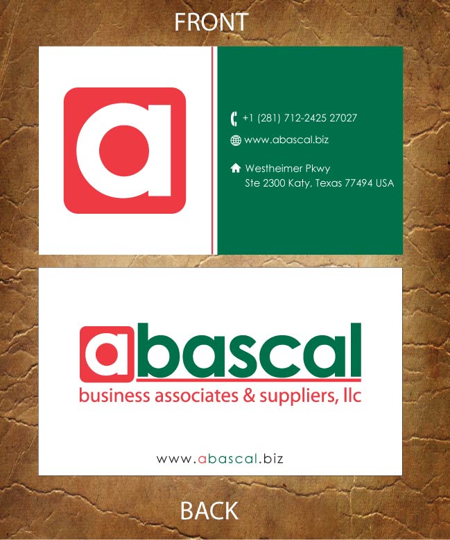 Design de Carte de Visite par Sandy1155 pour Abascal Business Associates & Suppliers, LLC | Design #3186898