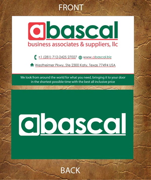 Visitenkarten-Design von Sandy1155 für Abascal Business Associates & Suppliers, LLC | Design: #3186918