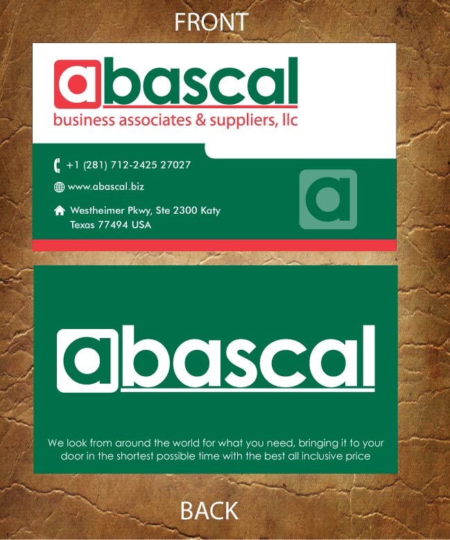 Diseño de Tarjeta de Presentación por Sandy1155 para Abascal Business Associates & Suppliers, LLC | Diseño #3186931