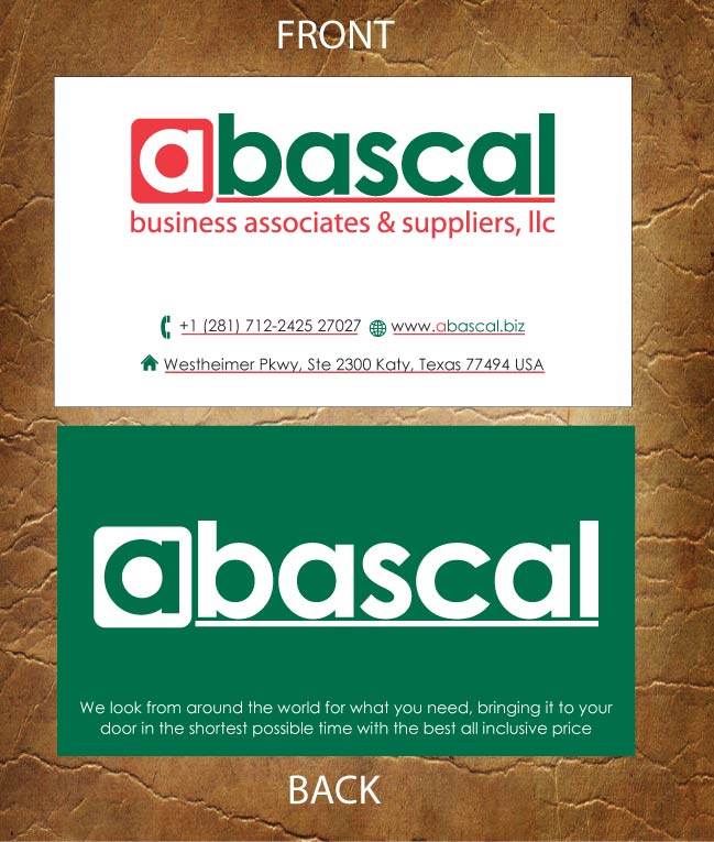 Diseño de Tarjeta de Presentación por Sandy1155 para Abascal Business Associates & Suppliers, LLC | Diseño #3186945
