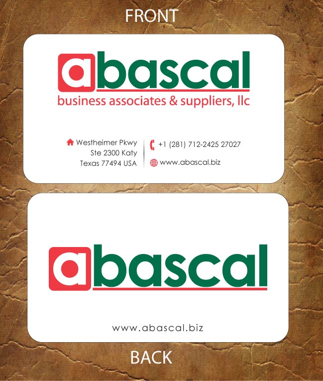Visitenkarten-Design von Sandy1155 für Abascal Business Associates & Suppliers, LLC | Design #3186950