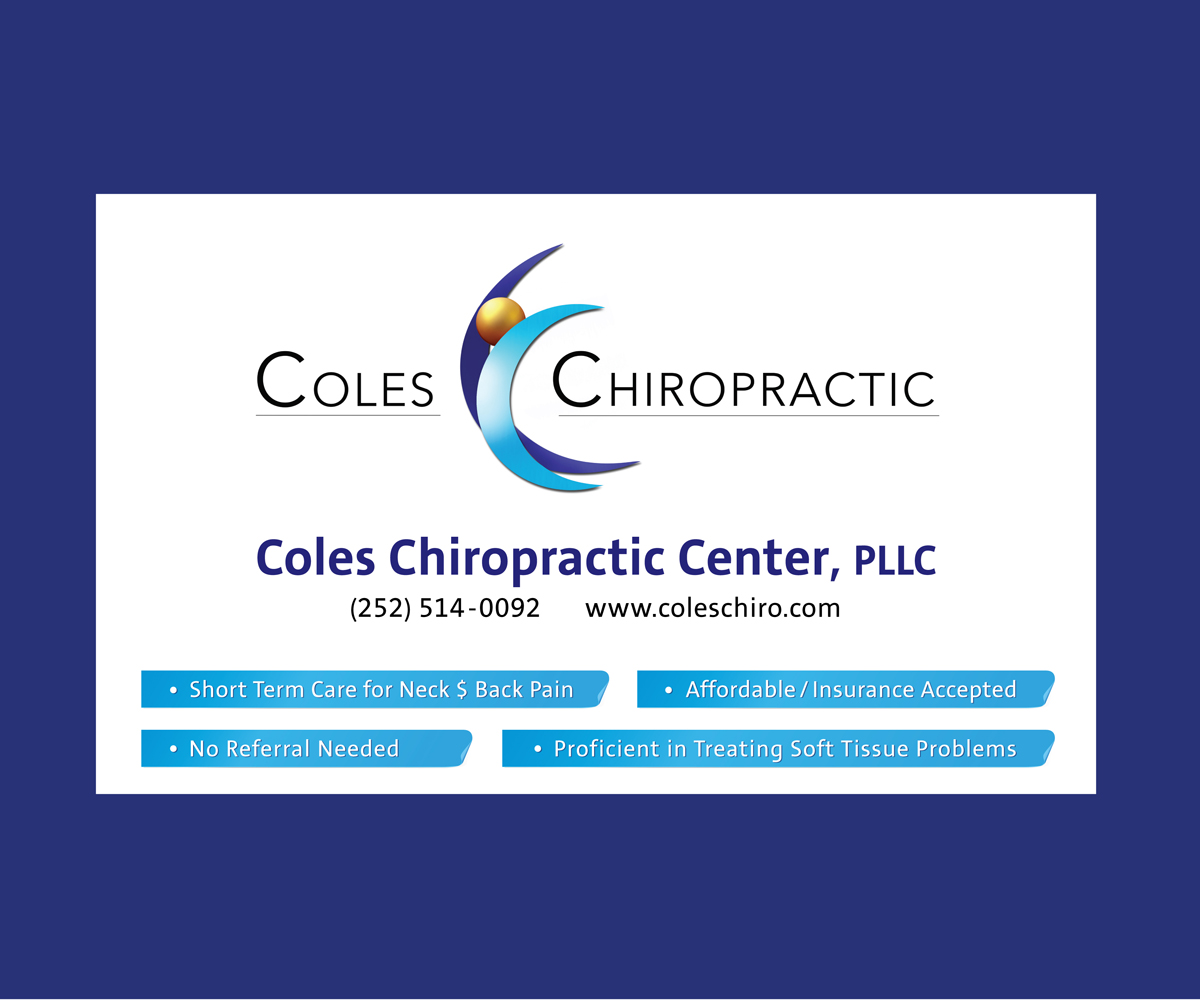 Signage Design by bash for Coles Chiropractic Center, PLLC | Design #3177721
