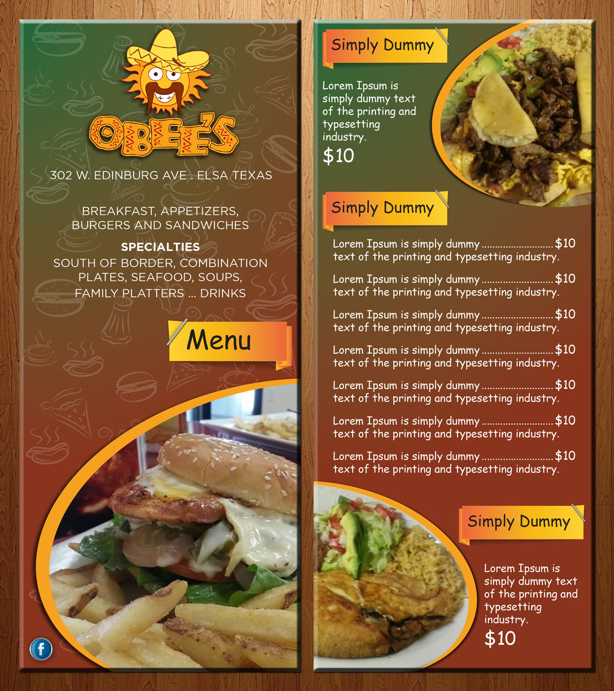 Menu Design by theblueart for this project | Design #3254556