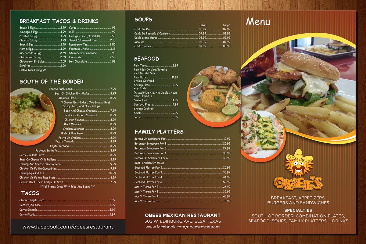 Menü-Design von theblueart für dieses Projekt | Design #3266542