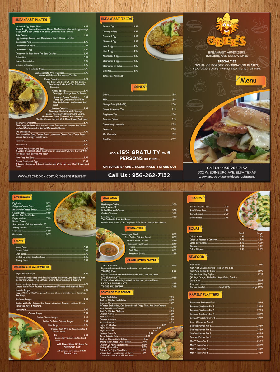 Menu Design by theblueart for this project | Design #3315559