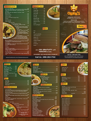 Menu Design by theblueart for this project | Design: #3315559