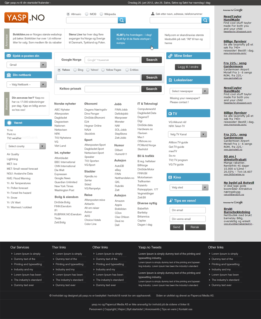 Web Design par krishnan pour Papercut Media AS | Design #858963