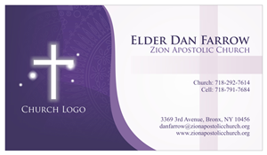Diseño de Tarjeta de Presentación por yanuaryanuar para Zion Apstolic Church, Inc. | Diseño: #3204653