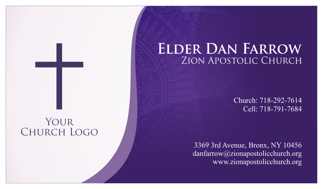 Business Card Design by yanuaryanuar for Zion Apstolic Church, Inc. | Design #3204722