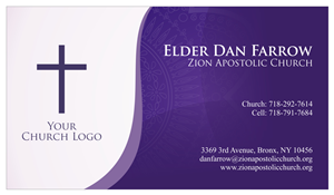 Diseño de Tarjeta de Presentación por yanuaryanuar para Zion Apstolic Church, Inc. | Diseño: #3204722
