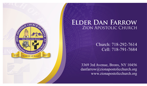 Business Card Design by yanuaryanuar for Zion Apstolic Church, Inc. | Design #3216754