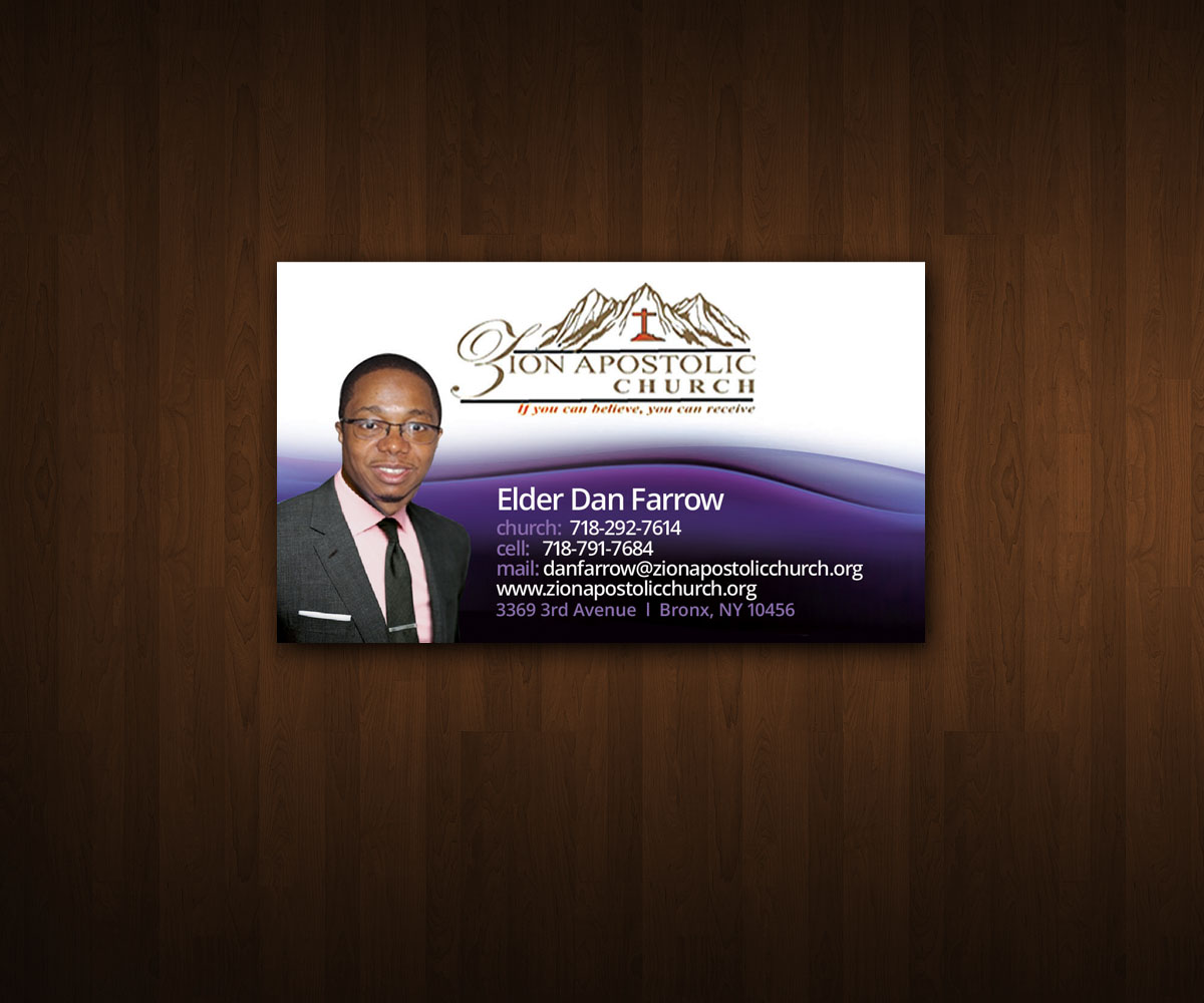 Business Card Design by ZETA for Zion Apstolic Church, Inc. | Design #3183177