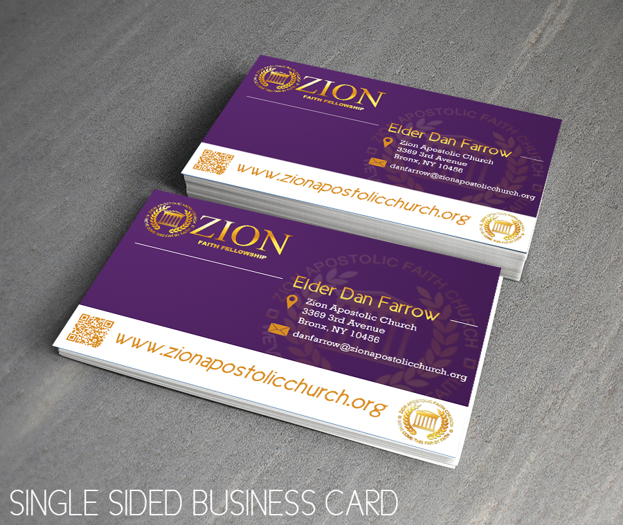 Diseño de Tarjeta de Presentación por Professor P para Zion Apstolic Church, Inc. | Diseño #3213469