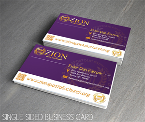 Diseño de Tarjeta de Presentación por Professor P para Zion Apstolic Church, Inc. | Diseño: #3213469