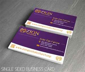 Diseño de Tarjeta de Presentación por Professor P para Zion Apstolic Church, Inc. | Diseño: #3213979