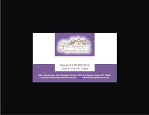 Diseño de Tarjeta de Presentación por javeddesigner322 para Zion Apstolic Church, Inc. | Diseño: #3208136