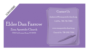 Business Card Design by ana1 for Zion Apstolic Church, Inc. | Design #3207798