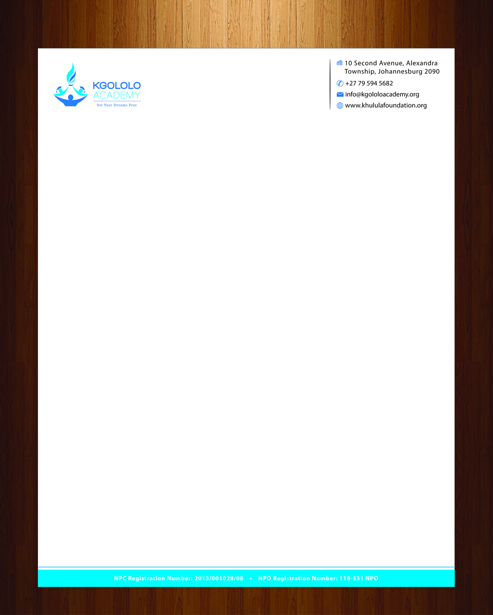 Letterhead Design by HarmiDesigning for The Khulula Foundation | Design #3193701