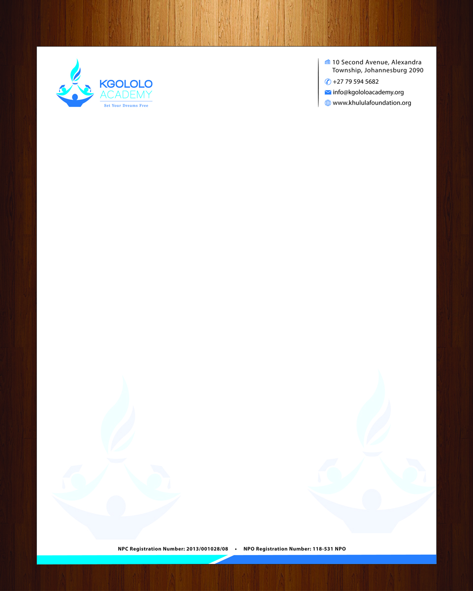 Letterhead Design by HarmiDesigning for The Khulula Foundation | Design #3193709