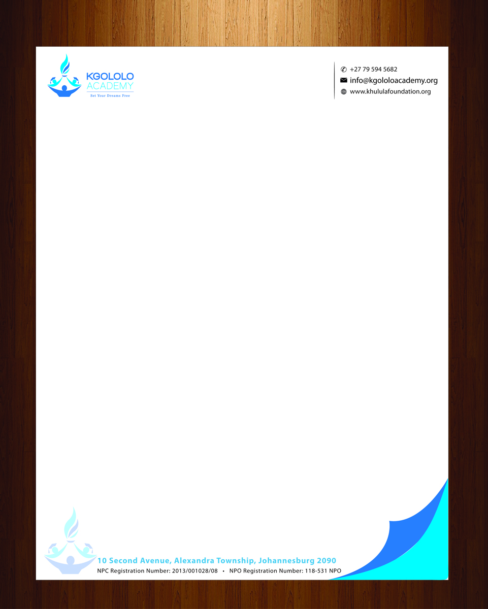 Letterhead Design by HarmiDesigning for The Khulula Foundation | Design #3193712