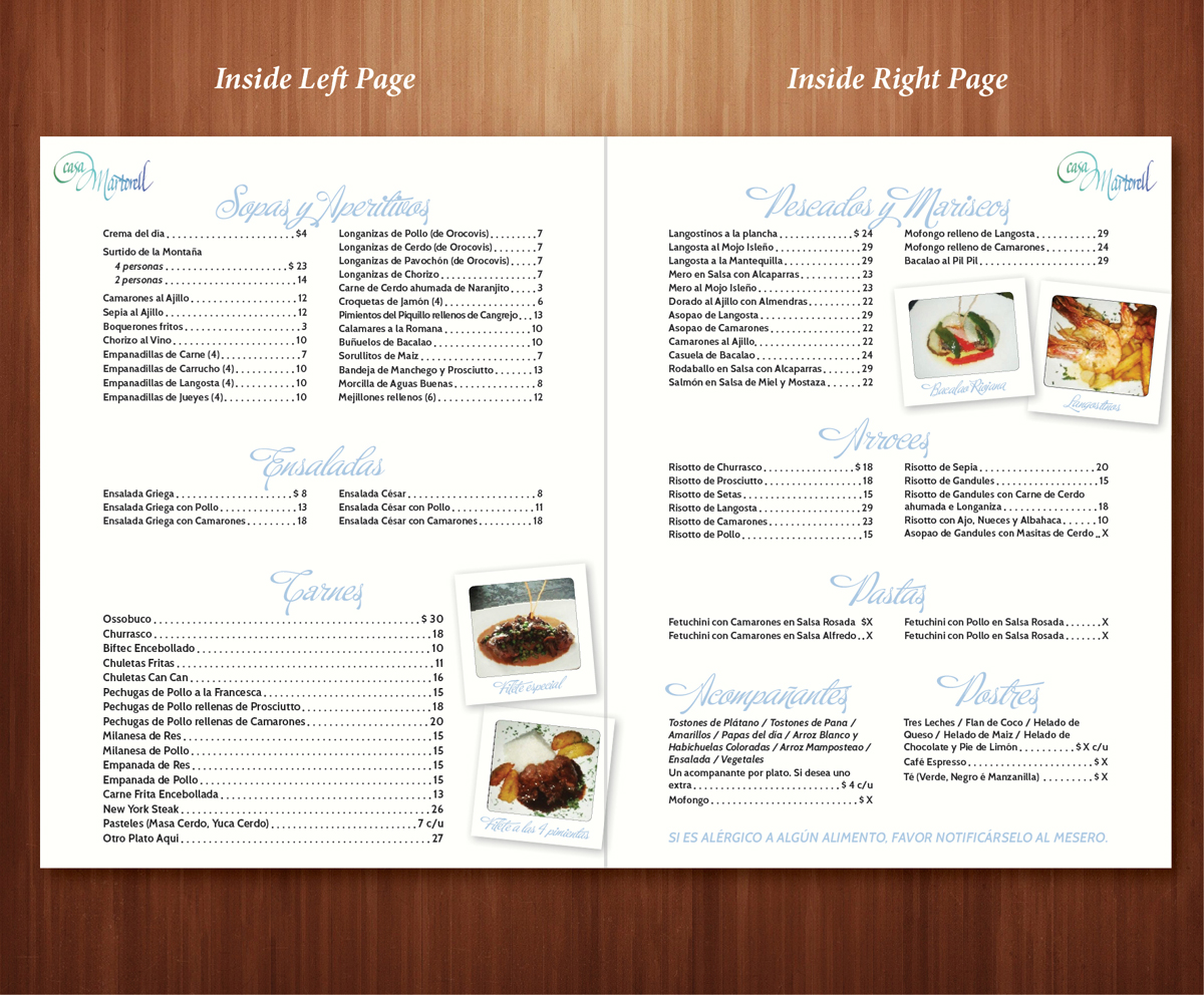 Menu Design by Ekanite for this project | Design #3210993