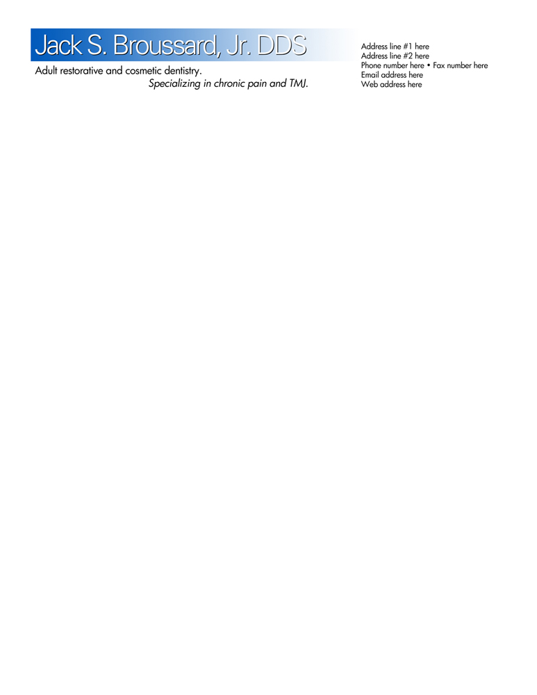 Logo Design by bobmessinger for Jack S Broussard Jr DDS | Design #3215925