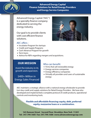 Diseño Publicitario por TedAtkinson para Advanced Energy Capital | Diseño #3191641