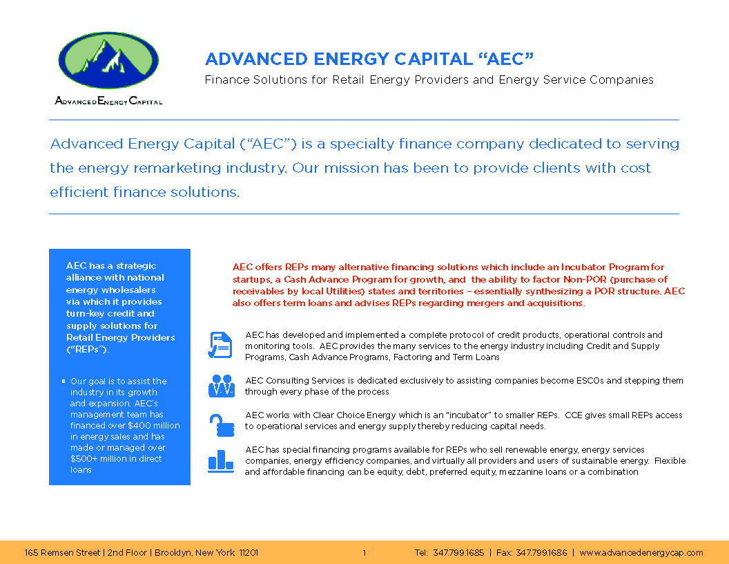 Design Publicitaire par TheHotDesigner pour Advanced Energy Capital | Design #3184497