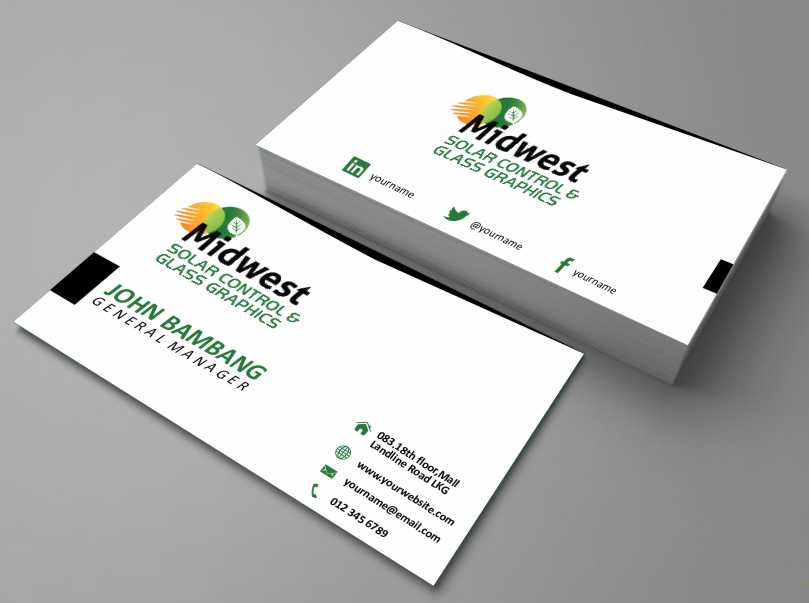 Business Card Design by AwsomeD for Midwest Solar Control Corp. | Design #3181764