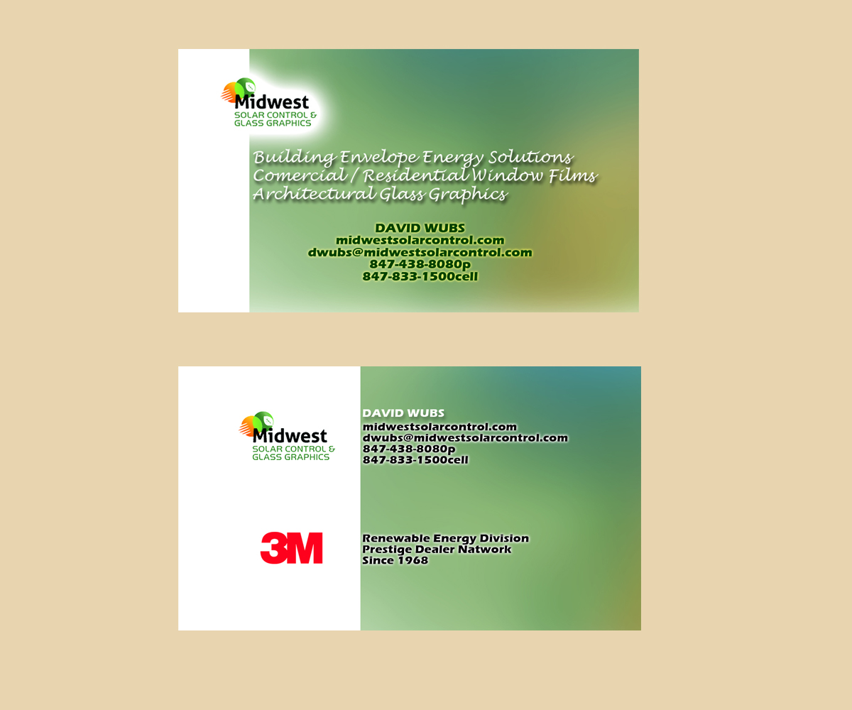 Business Card Design by sanjeevana for Midwest Solar Control Corp. | Design #3280139