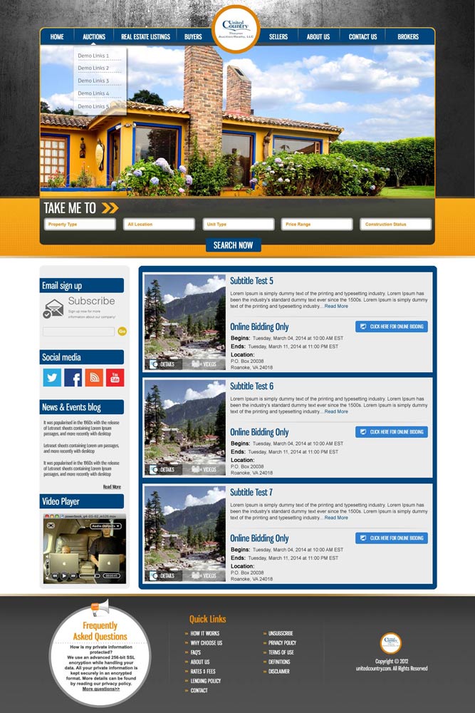 Wordpress Design by Vblue for AuctionServices.com, Inc. | Design #3210239