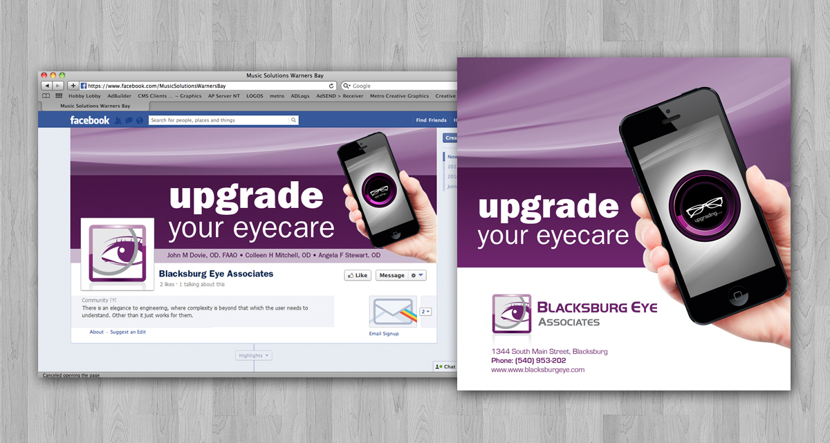 Design Publicitaire par earldesigns pour Blacksburg Eye Associates | Design #3324747