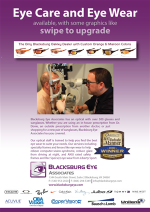 Design Publicitaire par HAMDIYA pour Blacksburg Eye Associates | Design : #3193323