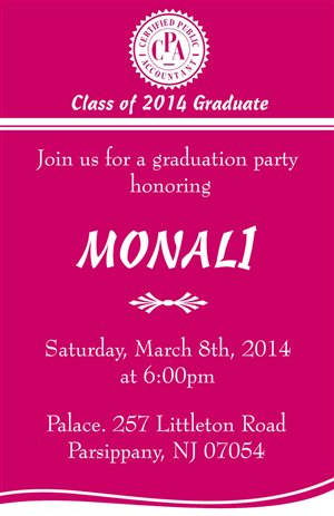 CPA Graduation Party | Diseño de Invitación por NILDesigns