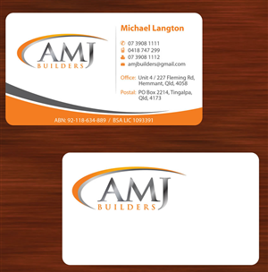 AMJ Builders Business Card Design Project