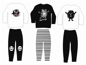 Funky boys pajama design artwork for Thread