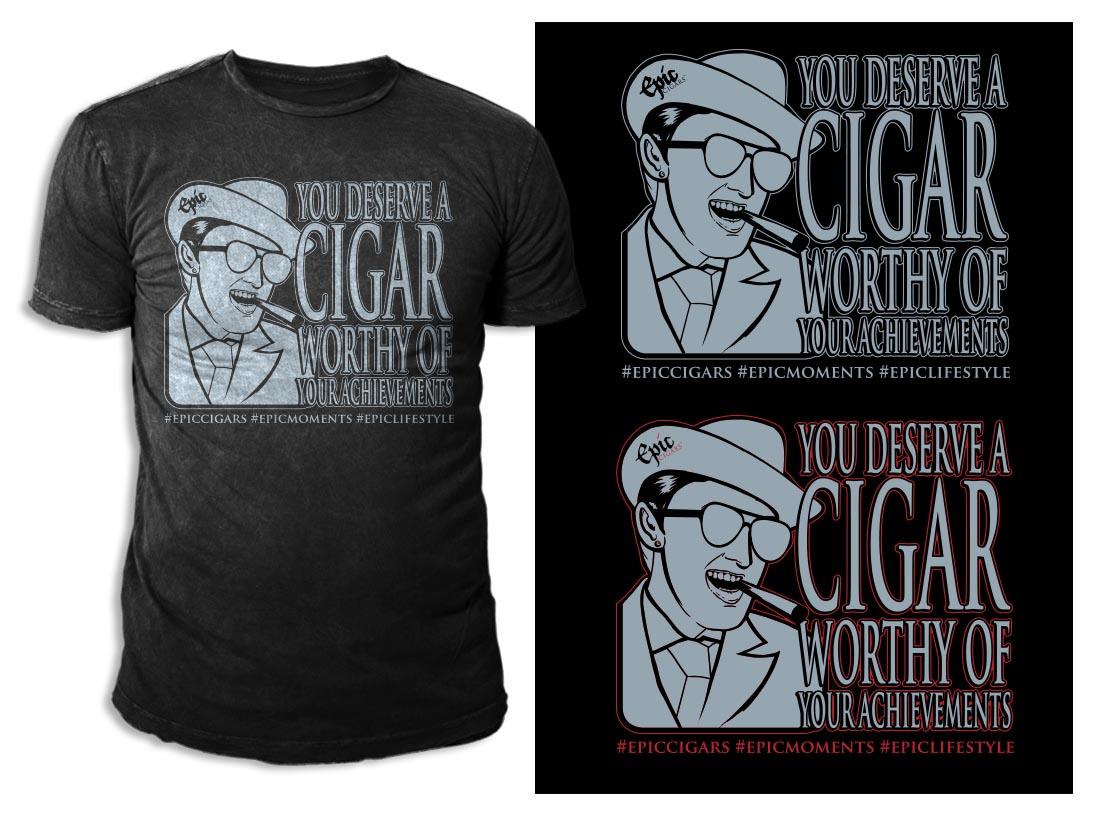 T-shirt Design by swo0osh for Epic Cigars  | Design #3270154