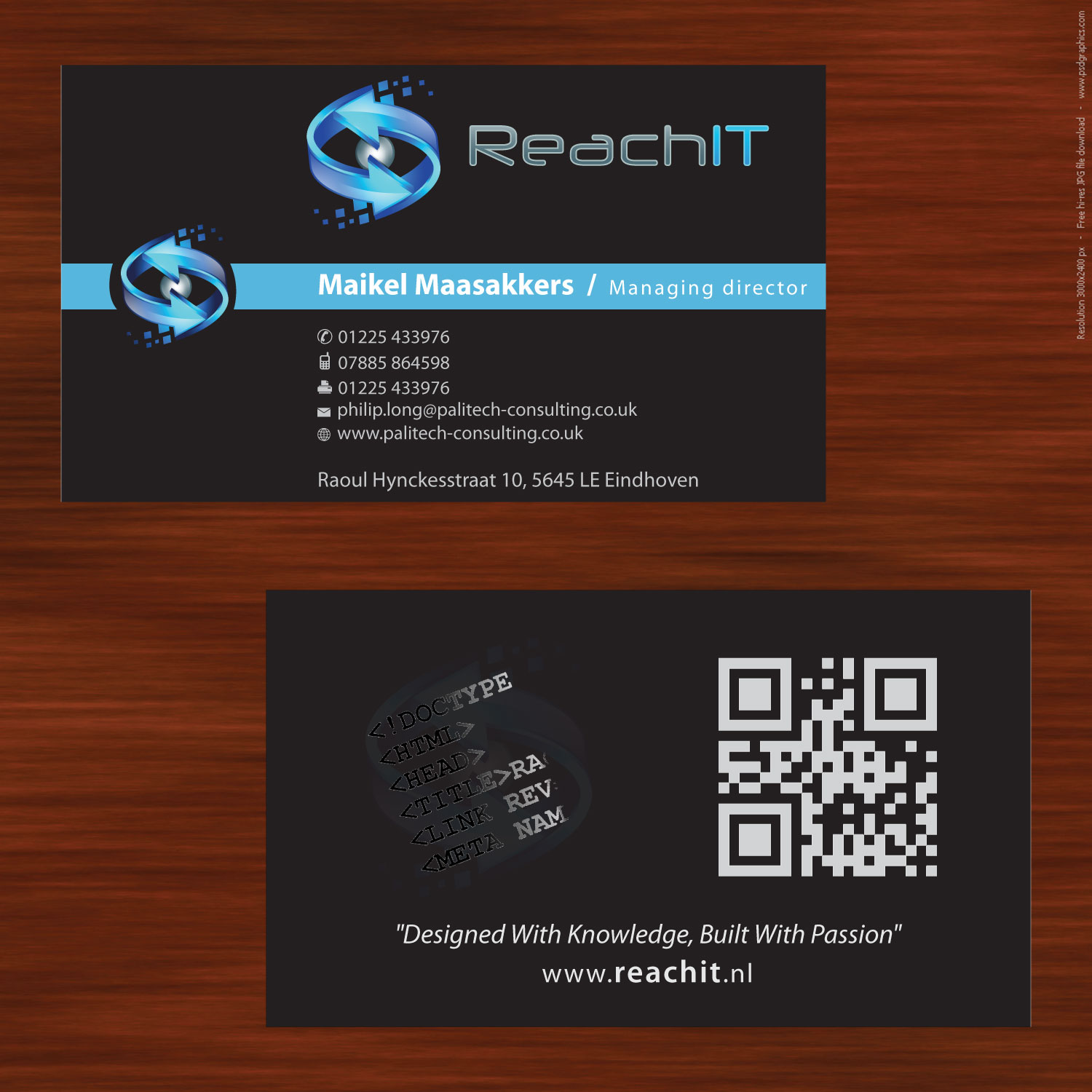 Diseño de Tarjeta de Presentación por Sbss para ReachIT | Diseño #787130