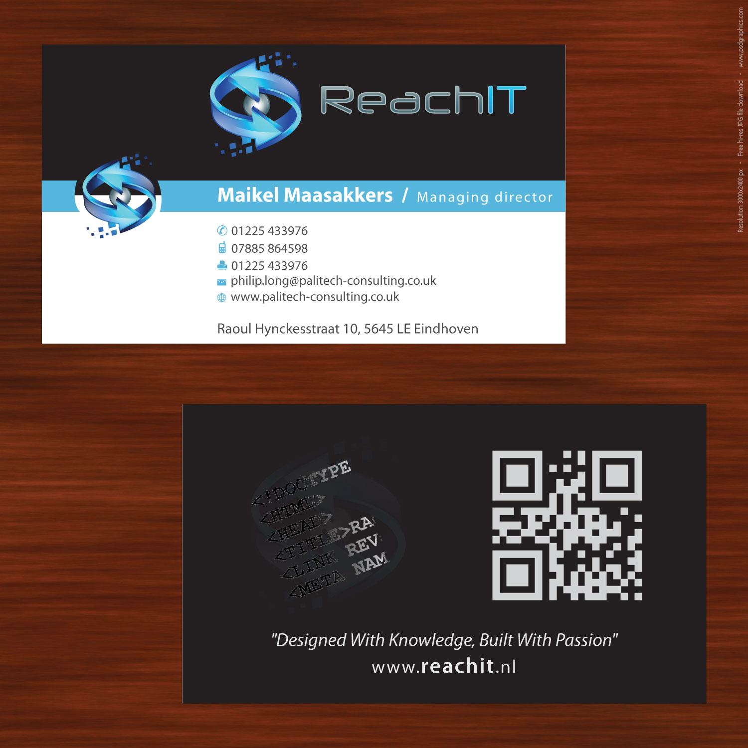 Diseño de Tarjeta de Presentación por Sbss para ReachIT | Diseño #787135