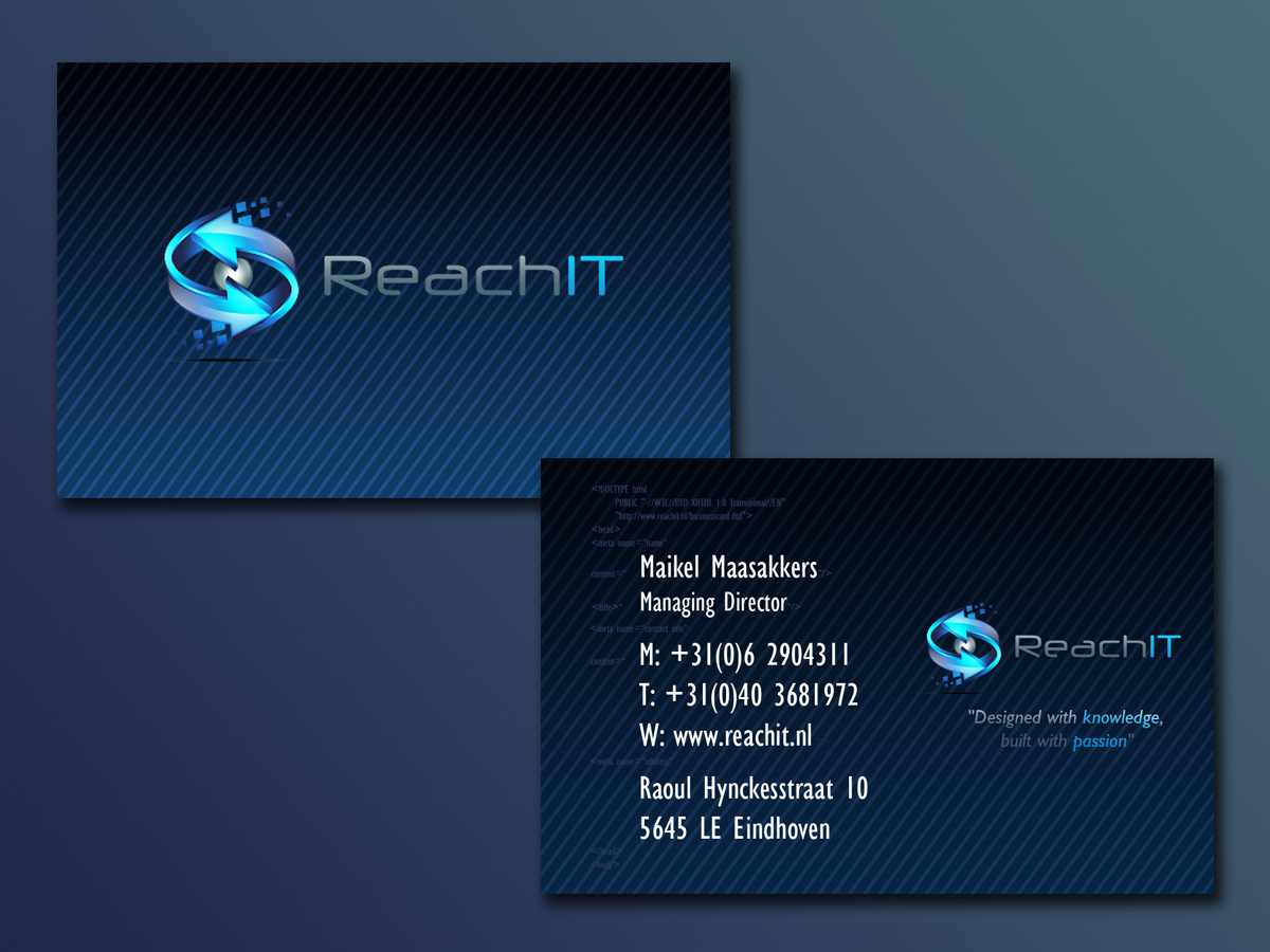 Diseño de Tarjeta de Presentación por Nathan Lathwood para ReachIT | Diseño #796938